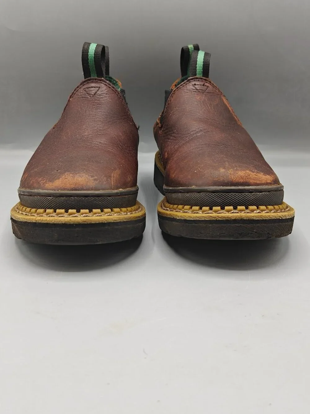 GEORGIA GIANT GR74 Romeo Brown Leather Slip On Farm Ranch Boots Size Kids US 6M